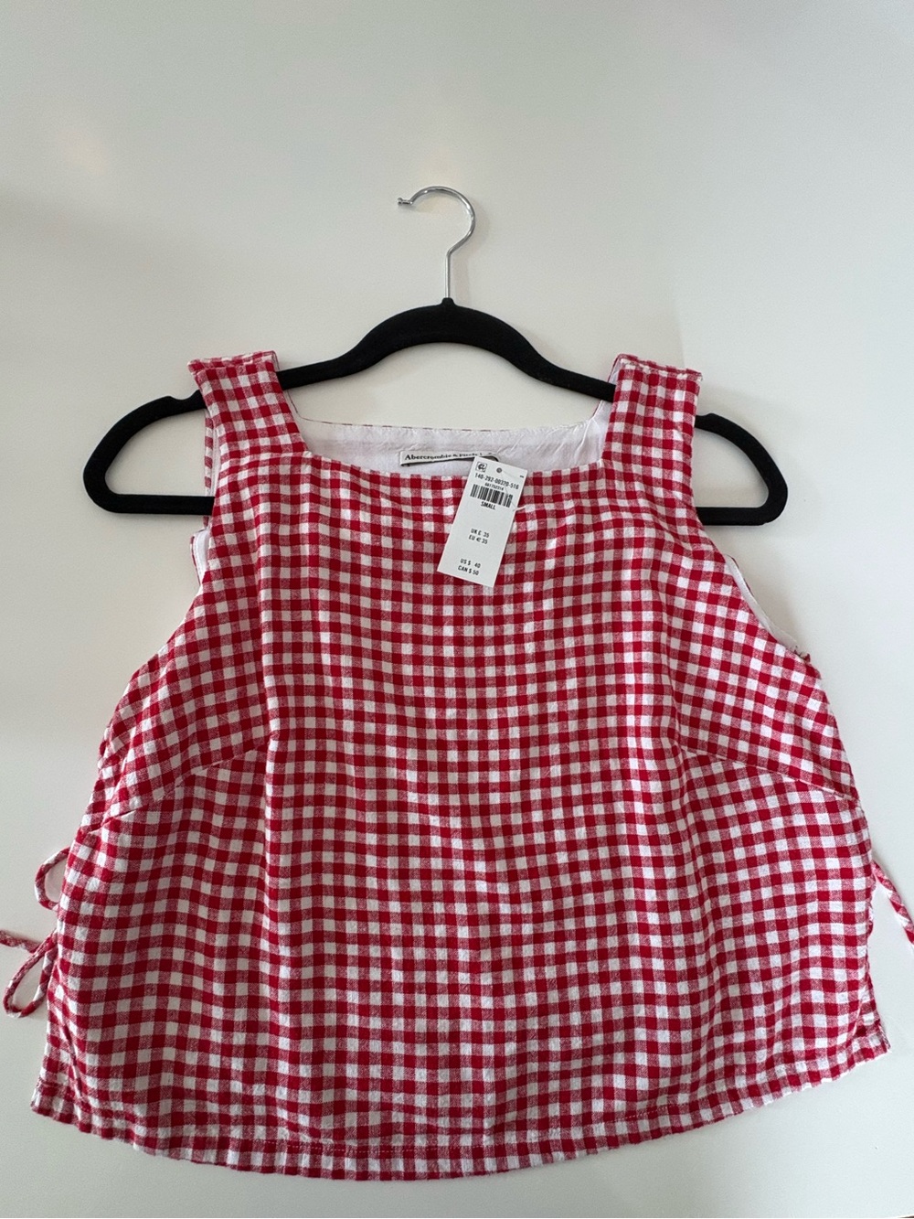Abercrombie & Fitch Red Gingham Tie-Side Tank